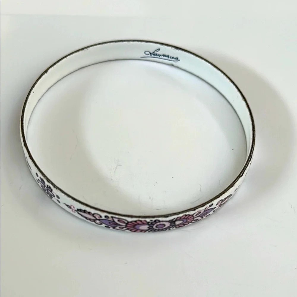 Limoges White and Pink Floral Bracelet​